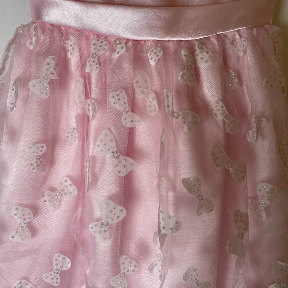 Youngland Girl's 3T Formal Dress Pink Layers Tulle Satin Sparkly Bow Pattern - Picture 5 of 8